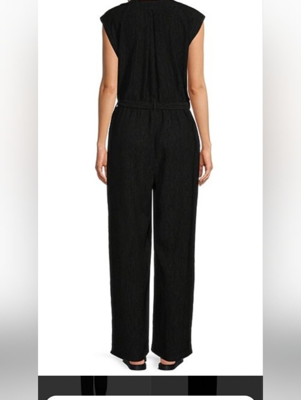 Eileen Fisher Black Sleeveless Wide-Leg Jumpsuit